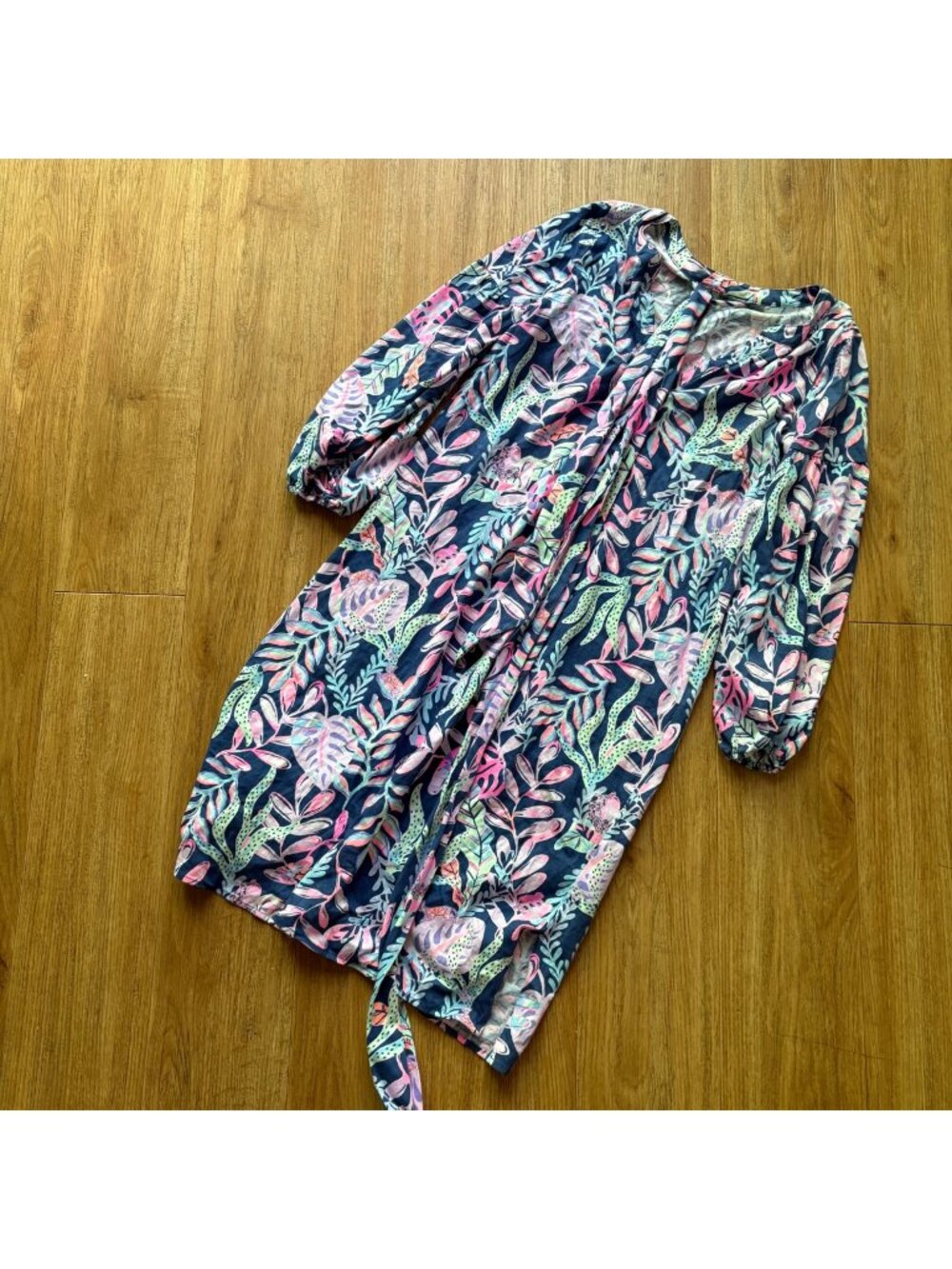 Lilly Pulitzer Kierna Midi Long Sleeve Dress Oyster Bay Navy Spotted Size S